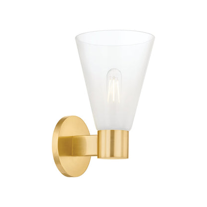 Mitzi by Hudson Valley Lighting Alma 1-Light Wall Sconce in Aged Brass