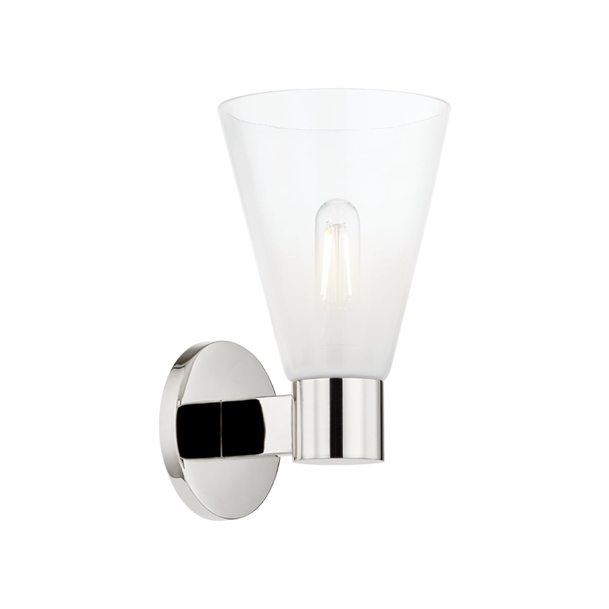 Mitzi by Hudson Valley Lighting Alma 1-Light Wall Sconce in Polished Nickel