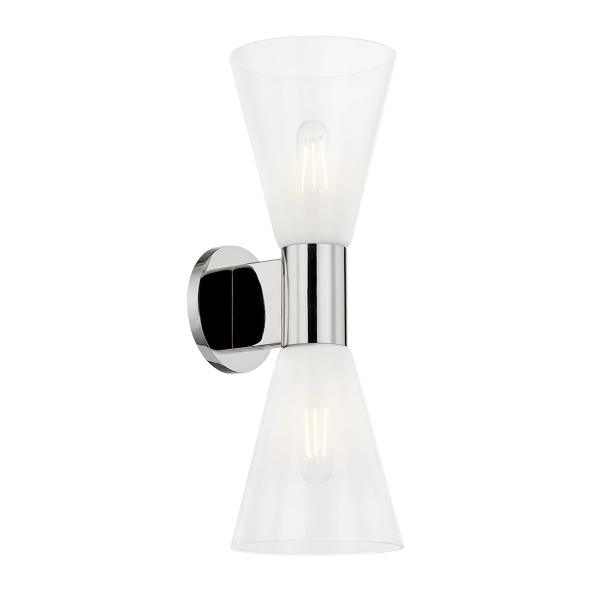 Mitzi by Hudson Valley Lighting Alma 2-Light Wall Sconce in Polished Nickel