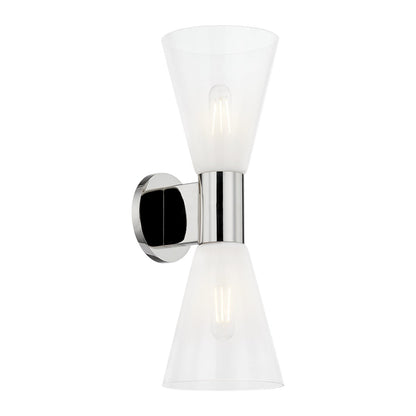 Mitzi by Hudson Valley Lighting Alma 2-Light Wall Sconce in Polished Nickel