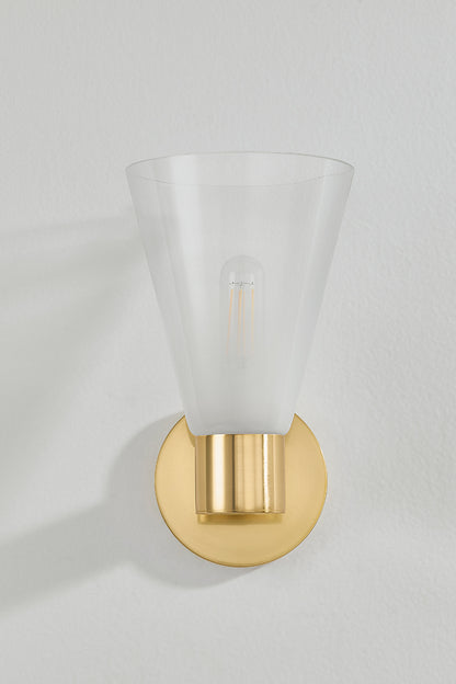 Mitzi by Hudson Valley Lighting Alma 1-Light Wall Sconce in Aged Brass, detail view 1