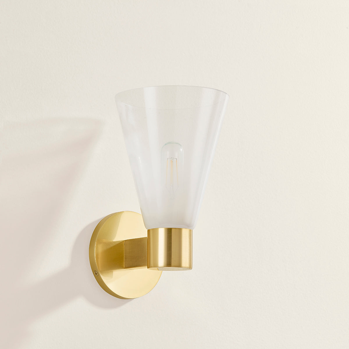 Mitzi by Hudson Valley Lighting Alma 1-Light Wall Sconce in Aged Brass, detail view 3