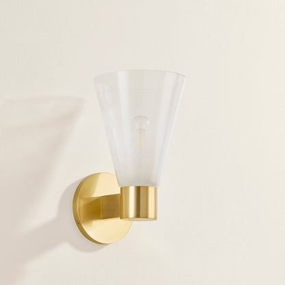 Mitzi by Hudson Valley Lighting Alma 1-Light Wall Sconce in Aged Brass, detail view 3