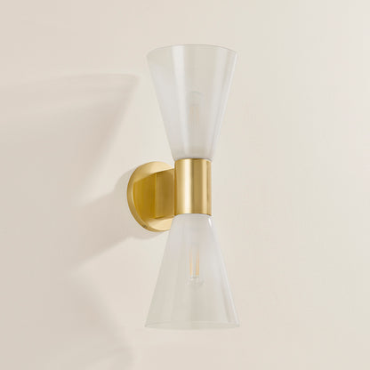 Mitzi by Hudson Valley Lighting Alma 2-Light Wall Sconce in Aged Brass, detail view 3