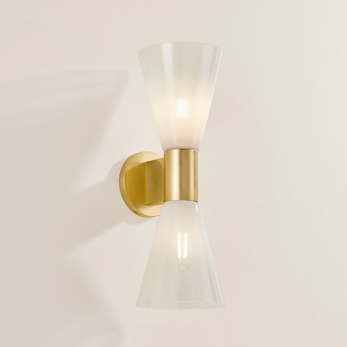 Mitzi by Hudson Valley Lighting Alma 2-Light Wall Sconce in Aged Brass, detail view 4