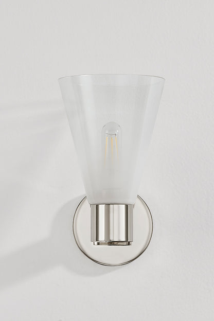Mitzi by Hudson Valley Lighting Alma 1-Light Wall Sconce in Polished Nickel, detail view 1