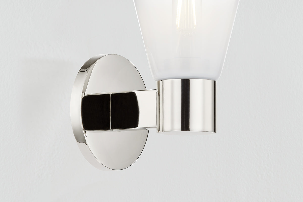 Mitzi by Hudson Valley Lighting Alma 1-Light Wall Sconce in Polished Nickel, detail view 2