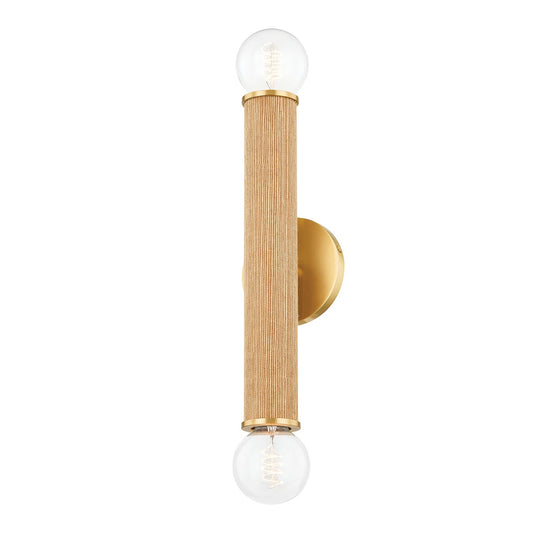 Mitzi by Hudson Valley Lighting Amabella 2-Light Wall Sconce in Aged Brass