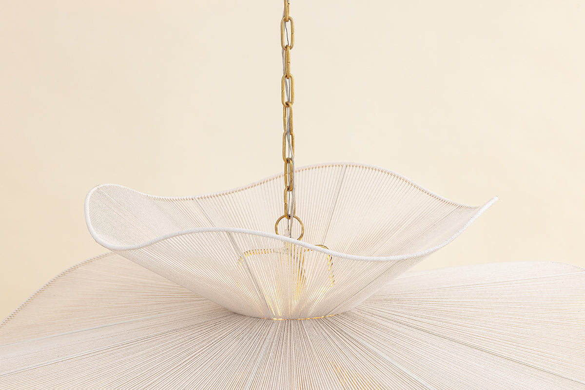 Mitzi by Hudson Valley Lighting Amanda Large Chandelier in Aged Brass, detail view 1