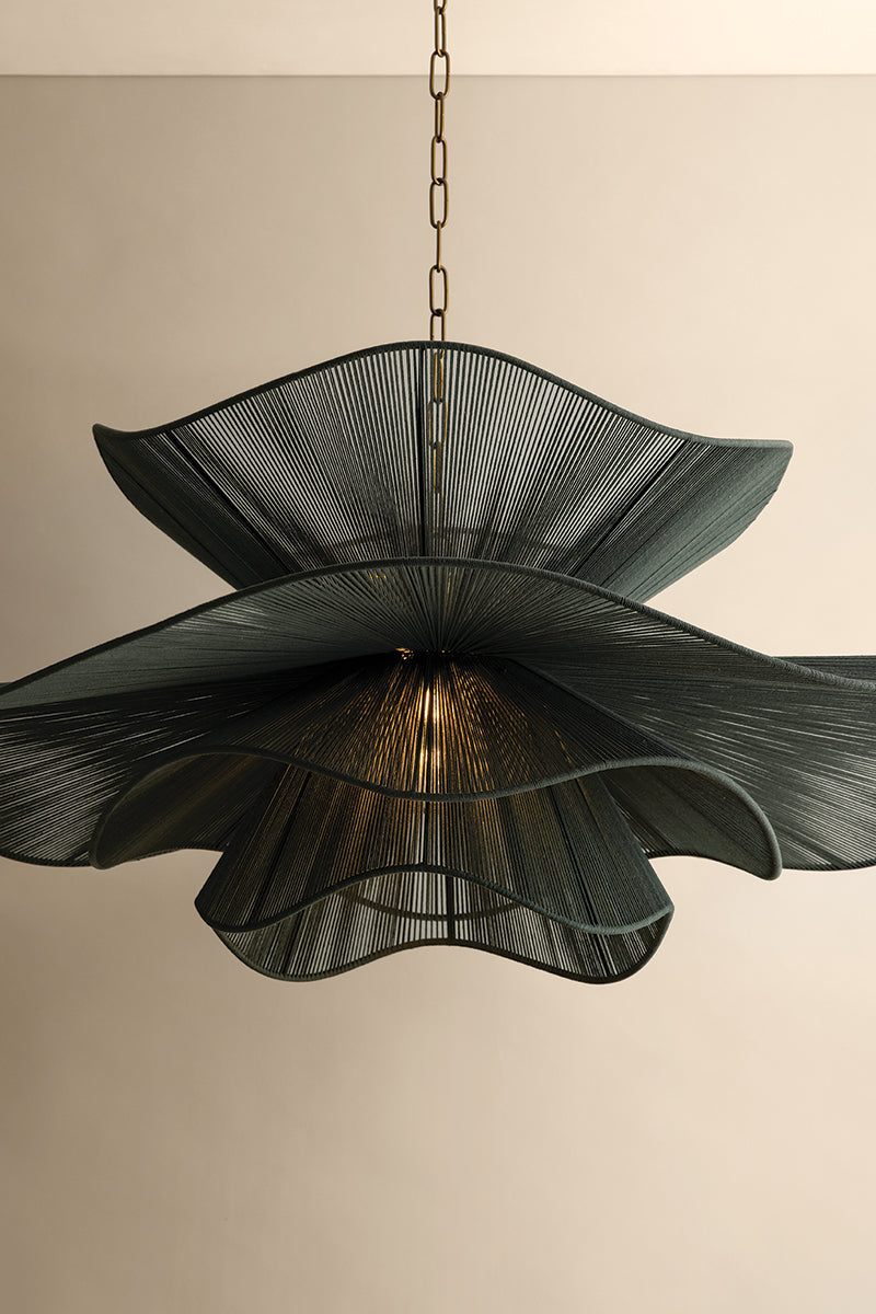 Mitzi by Hudson Valley Lighting Amanda Large Chandelier in Patina Brass, detail view 1