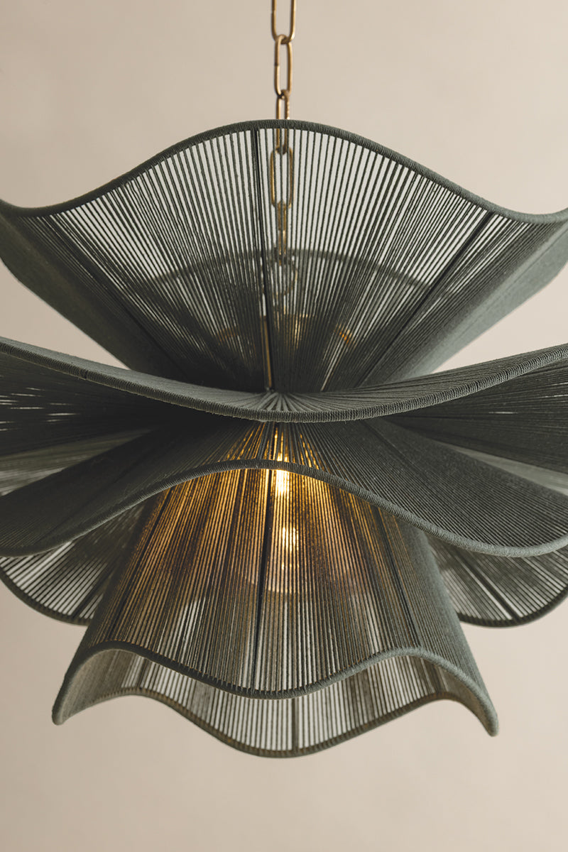 Mitzi by Hudson Valley Lighting Amanda Chandelier in Patina Brass, detail view 2