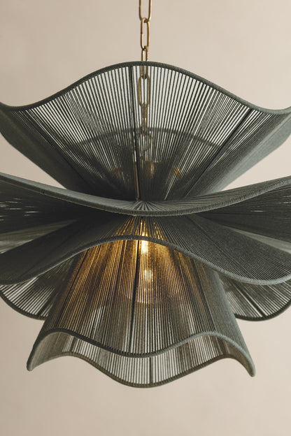 Mitzi by Hudson Valley Lighting Amanda Chandelier in Patina Brass, detail view 2