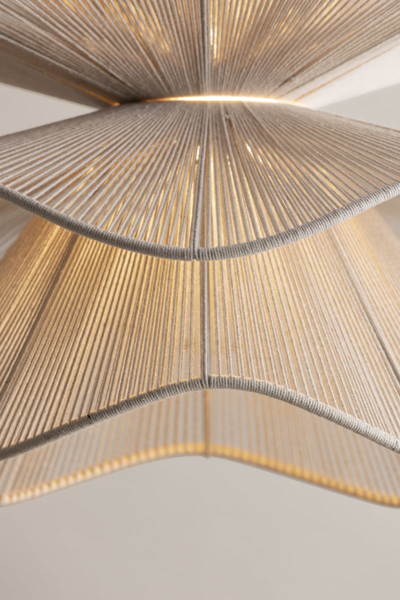 Mitzi by Hudson Valley Lighting Amanda Small Chandelier in Aged Brass / Natural Cotton, detail view 2