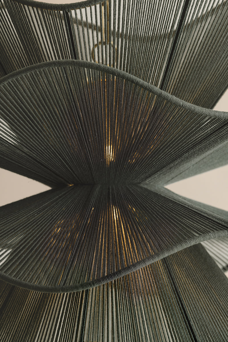 Mitzi by Hudson Valley Lighting Amanda Small Chandelier in Patina Brass / Spruce Cotton, detail view 2