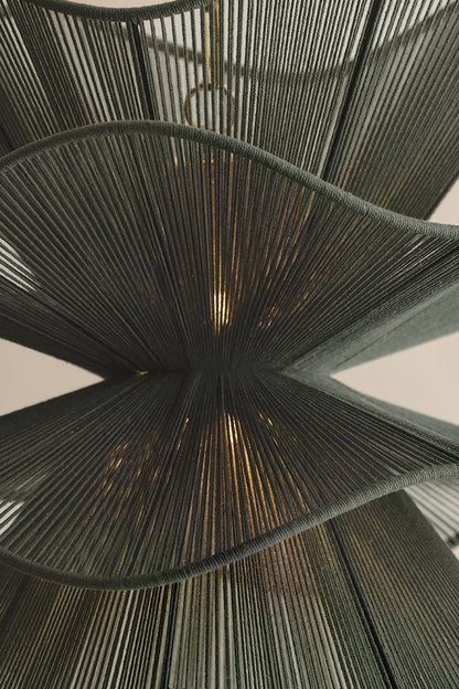 Mitzi by Hudson Valley Lighting Amanda Small Chandelier in Patina Brass / Spruce Cotton, detail view 2