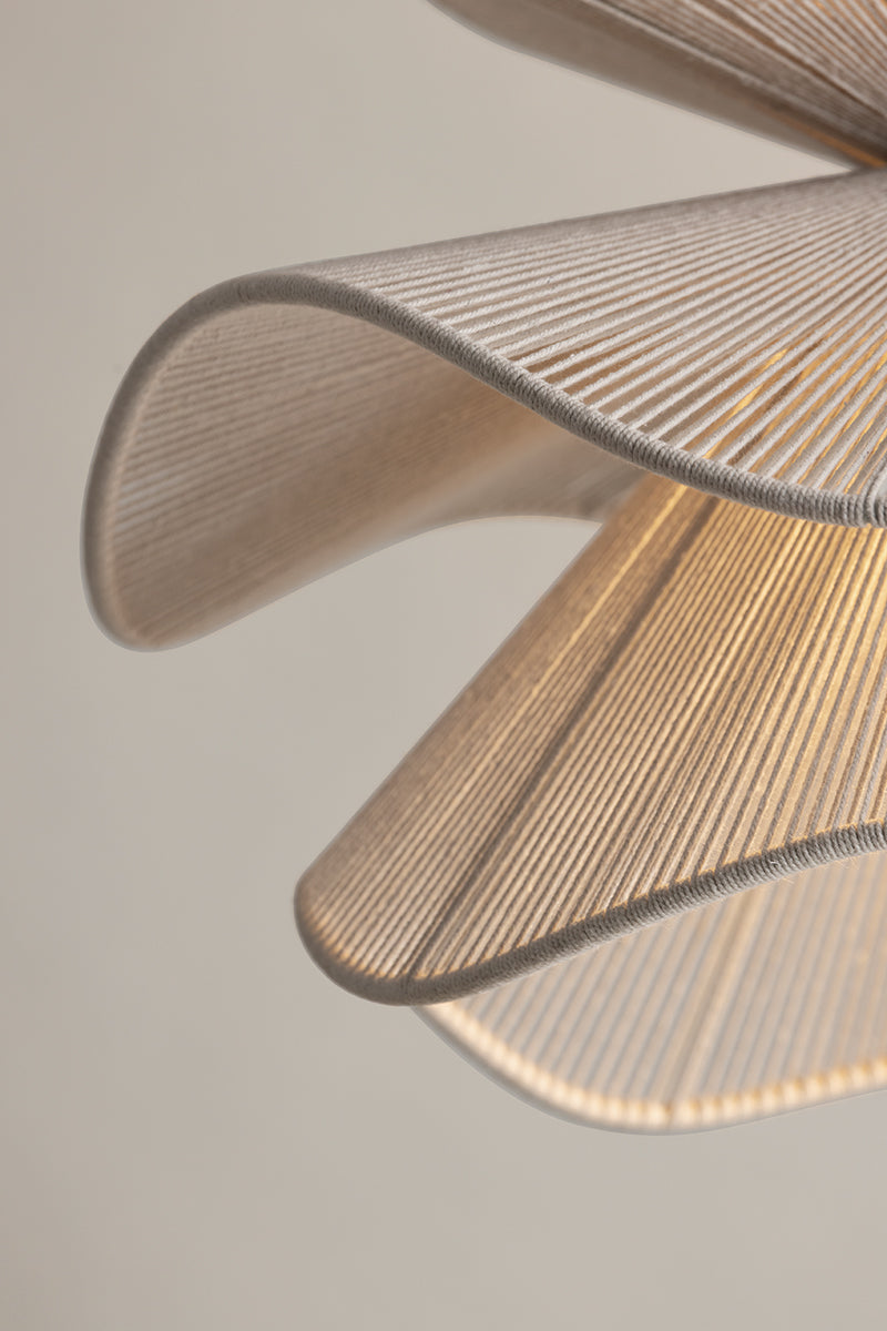 Mitzi by Hudson Valley Lighting Amanda Small Chandelier in Aged Brass / Natural Cotton, detail view 3