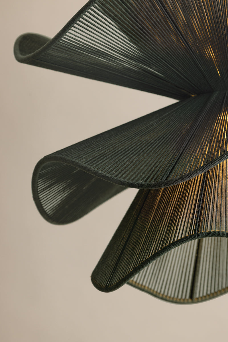 Mitzi by Hudson Valley Lighting Amanda Small Chandelier in Patina Brass / Spruce Cotton, detail view 3