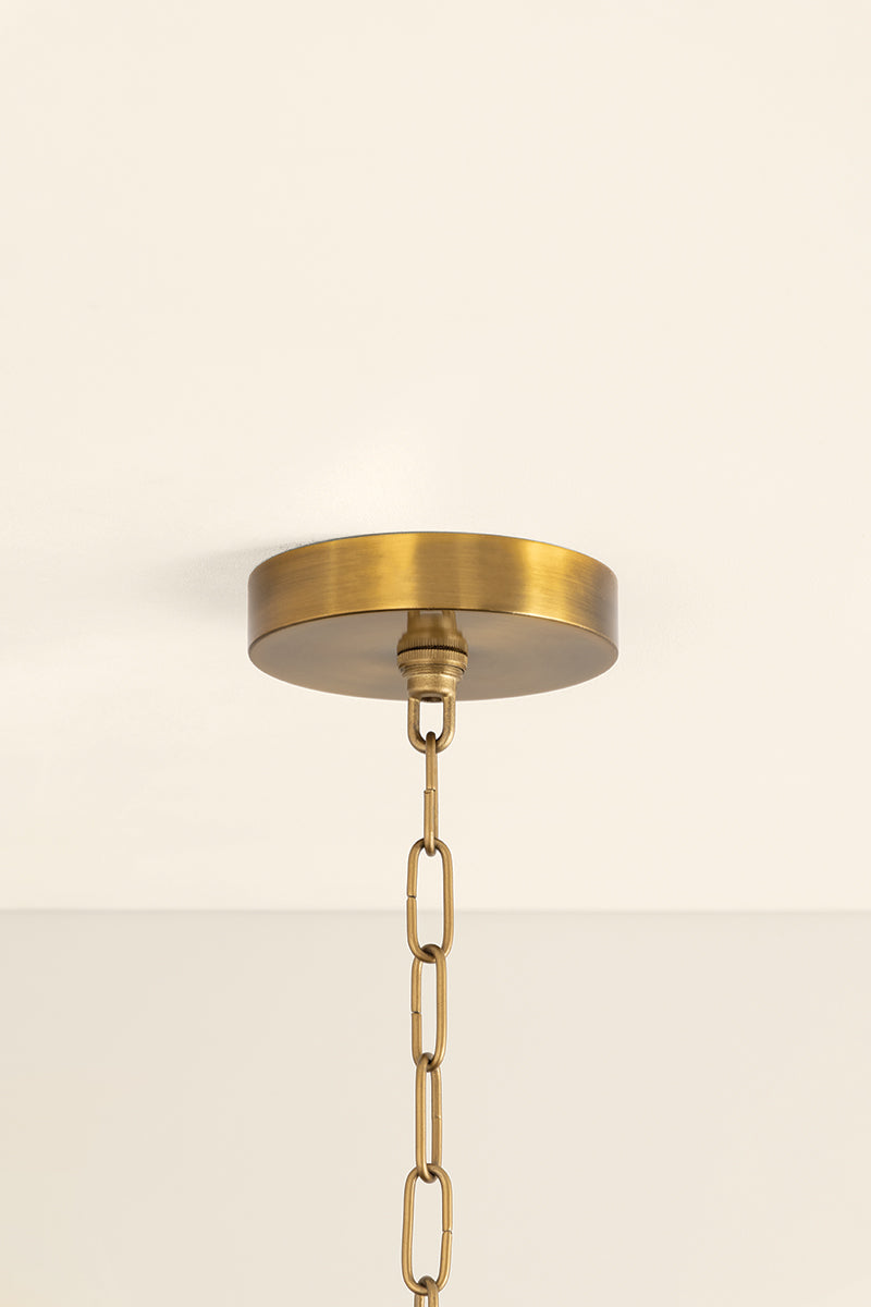 Mitzi by Hudson Valley Lighting Amanda Large Chandelier in Patina Brass, detail view 4