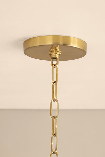 Mitzi by Hudson Valley Lighting Amanda Small Chandelier in Aged Brass / Natural Cotton, detail view 4