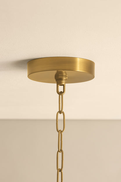 Mitzi by Hudson Valley Lighting Amanda Small Chandelier in Patina Brass / Spruce Cotton, detail view 4
