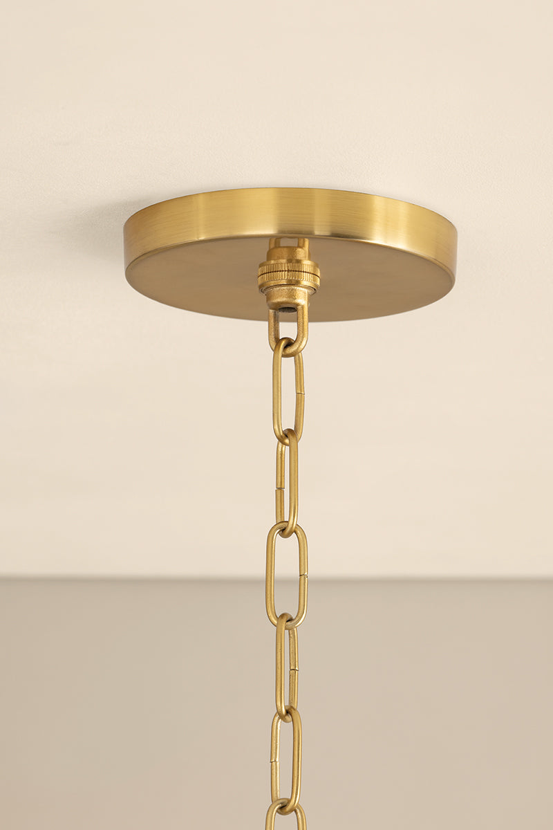 Mitzi by Hudson Valley Lighting Amanda Chandelier in Patina Brass, detail view 5