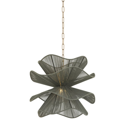 Mitzi by Hudson Valley Lighting Amanda Small Chandelier in Patina Brass / Spruce Cotton
