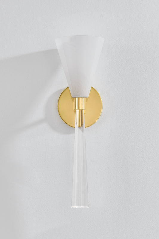 Mitzi by Hudson Valley Lighting Amara Wall Sconce in Aged Brass, detail view 1