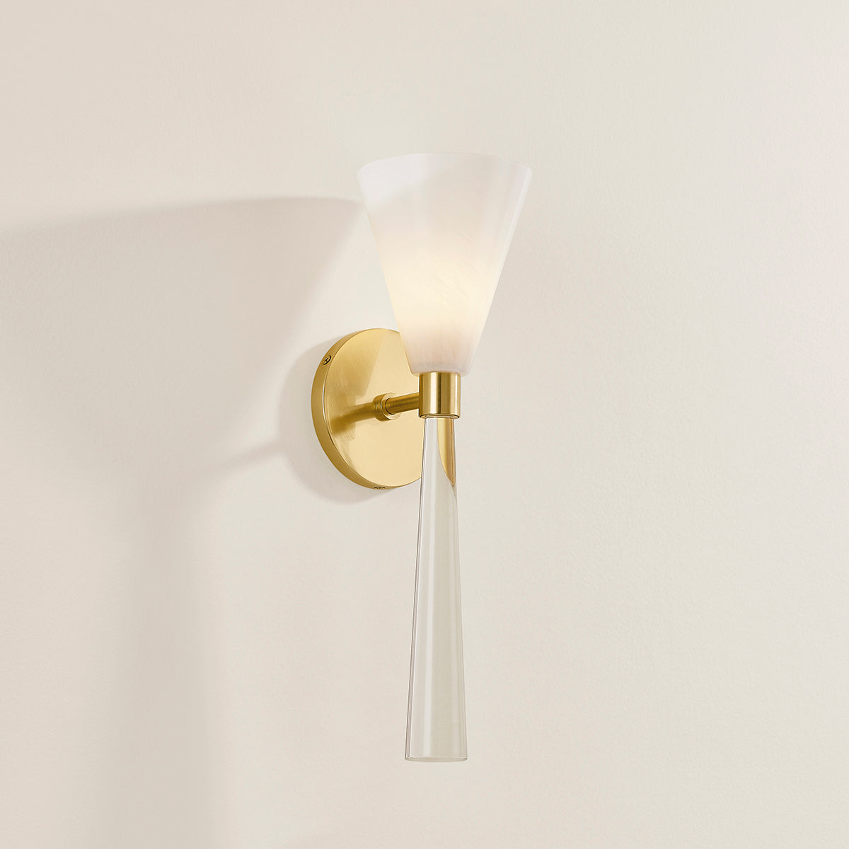 Mitzi by Hudson Valley Lighting Amara Wall Sconce in Aged Brass, detail view 4