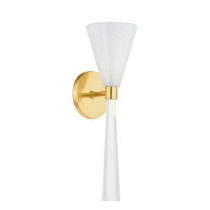 Mitzi by Hudson Valley Lighting Amara Wall Sconce in Aged Brass
