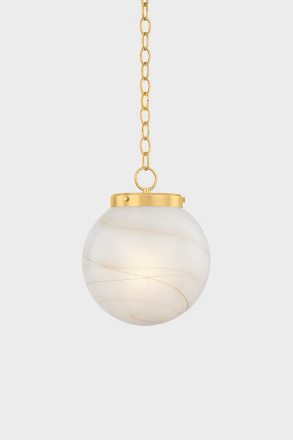 Mitzi by Hudson Valley Lighting Ambra Small Pendant in Aged Brass, detail view 2