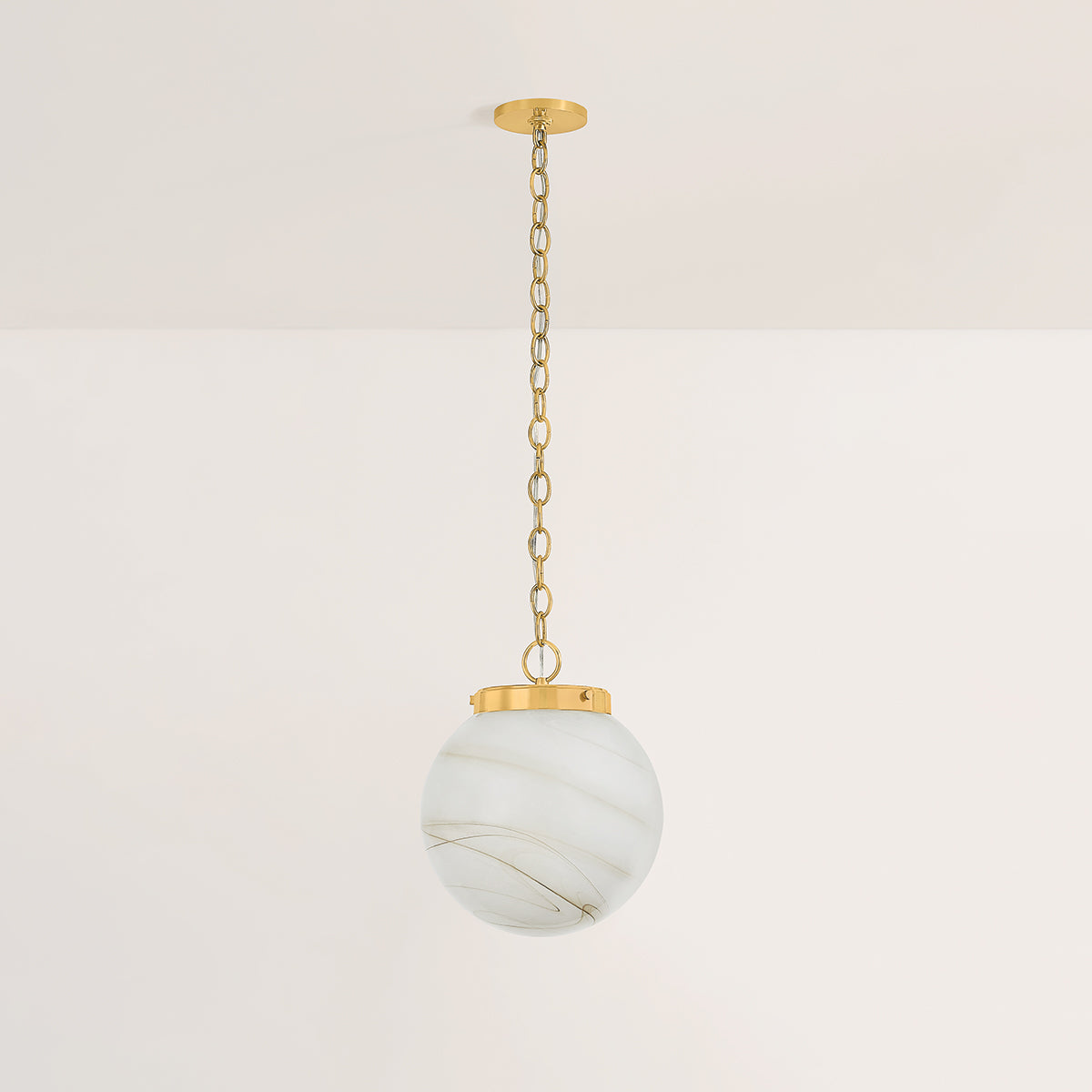 Mitzi by Hudson Valley Lighting Ambra Small Pendant in Aged Brass, detail view 3