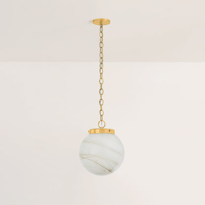 Mitzi by Hudson Valley Lighting Ambra Small Pendant in Aged Brass, detail view 3