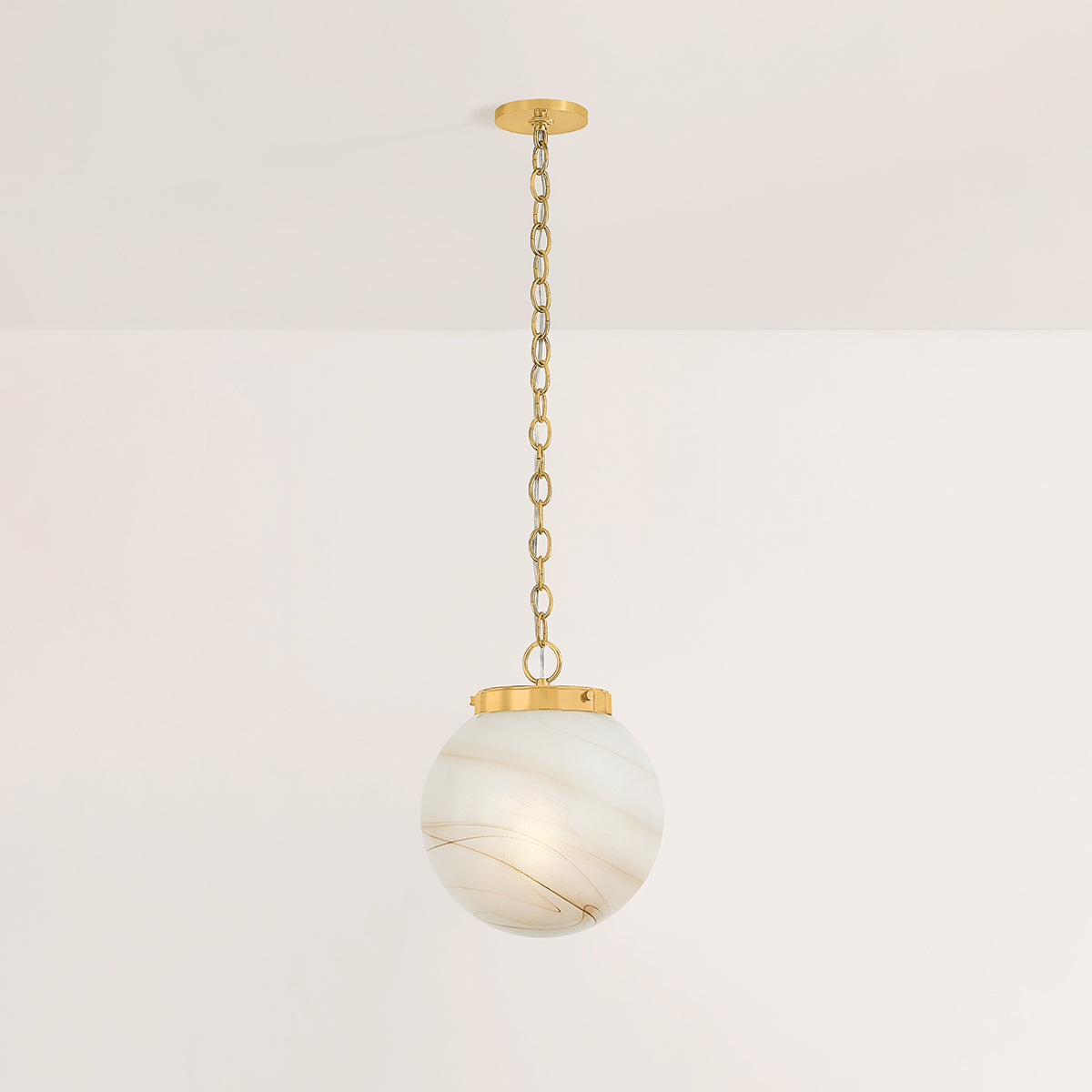 Mitzi by Hudson Valley Lighting Ambra Small Pendant in Aged Brass, detail view 5