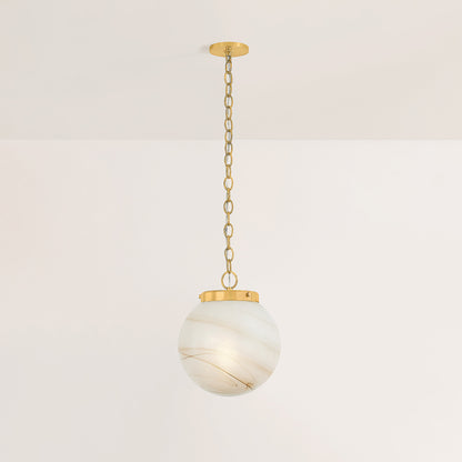 Mitzi by Hudson Valley Lighting Ambra Small Pendant in Aged Brass, detail view 5