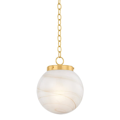 Mitzi by Hudson Valley Lighting Ambra Small Pendant in Aged Brass
