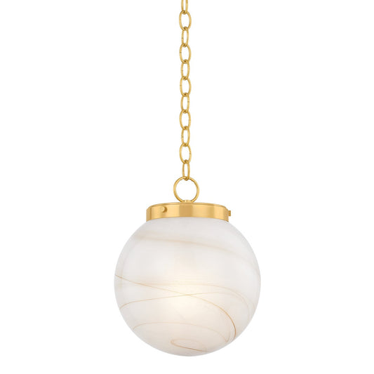 Mitzi by Hudson Valley Lighting Ambra Small Pendant in Aged Brass