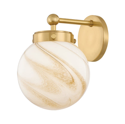 Mitzi by Hudson Valley Lighting Ambra Wall Sconce in Aged Brass / Cappuccino Swirl
