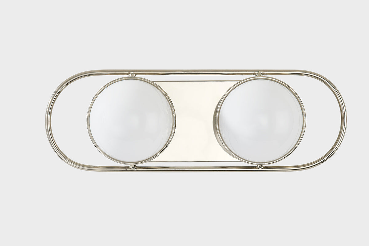 Mitzi by Hudson Valley Lighting Amy 2-Light Vanity Light in Polished Nickel, detail view 1
