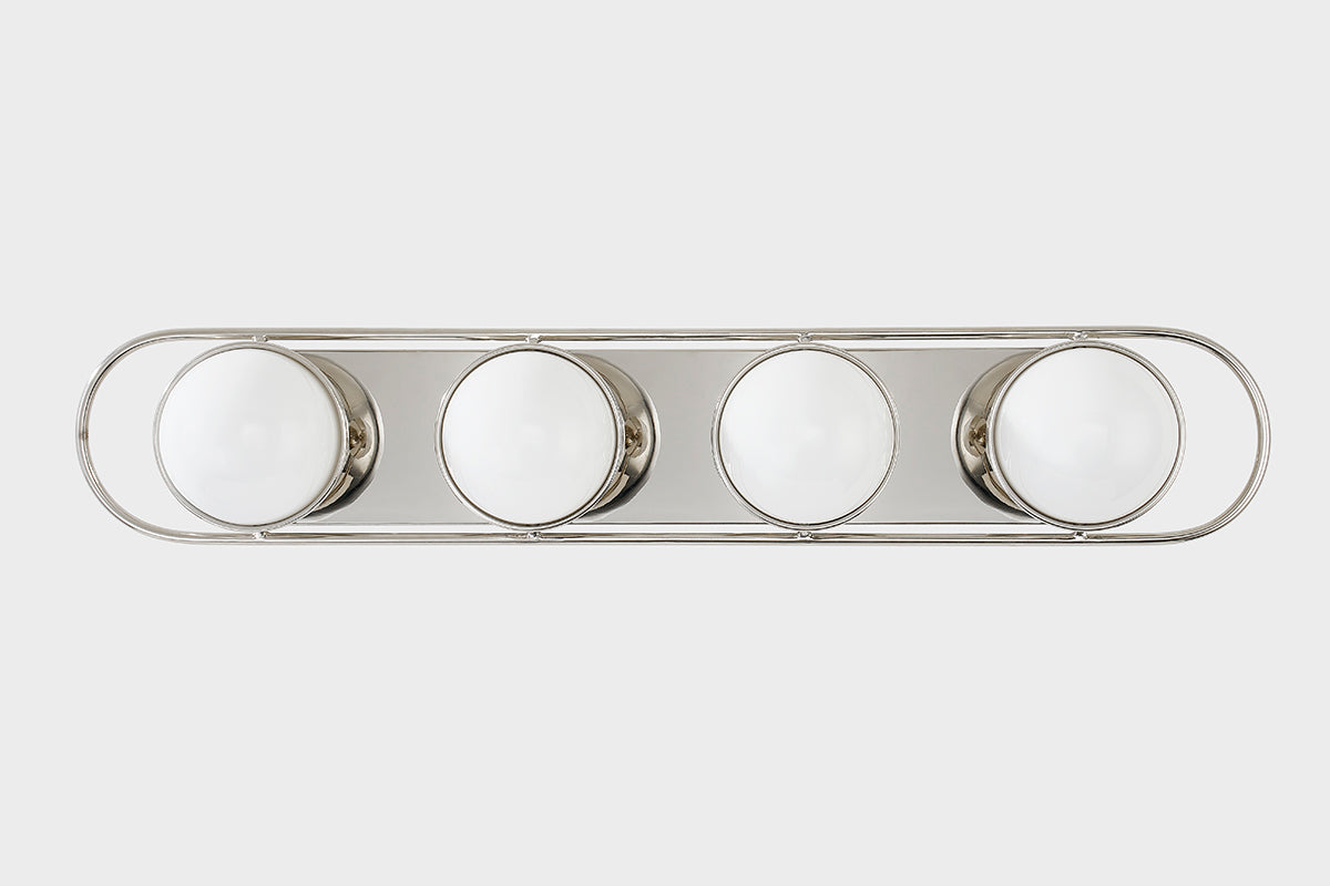 Mitzi by Hudson Valley Lighting Amy 4-Light Vanity Light in Polished Nickel, detail view 1