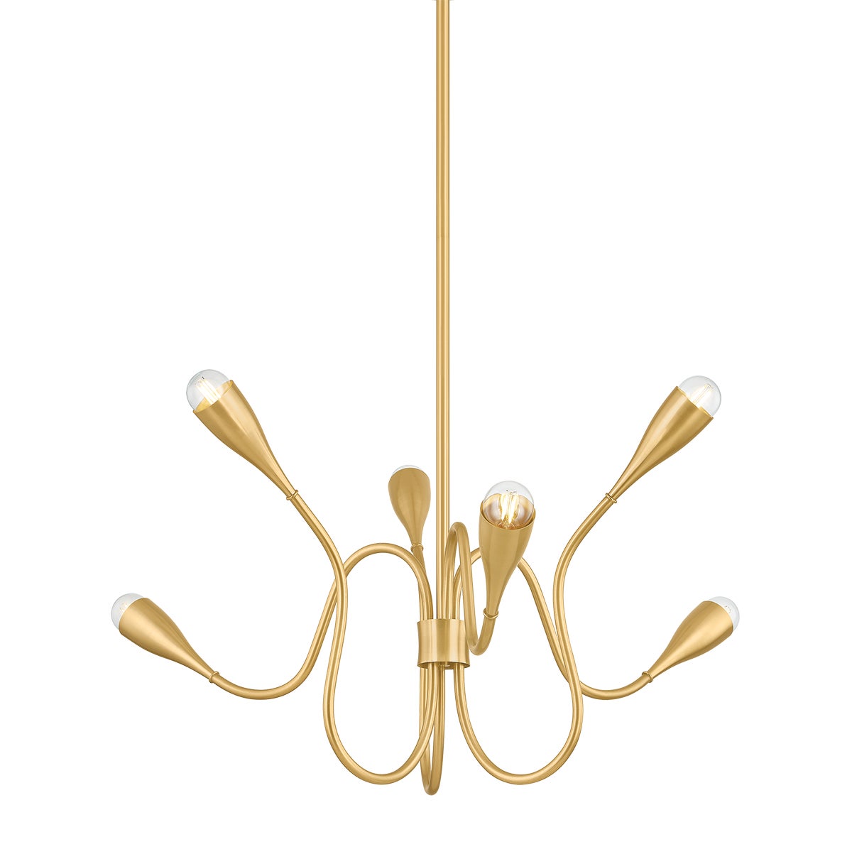 Mitzi by Hudson Valley Lighting Anaise 6-Light Chandelier in Aged Brass