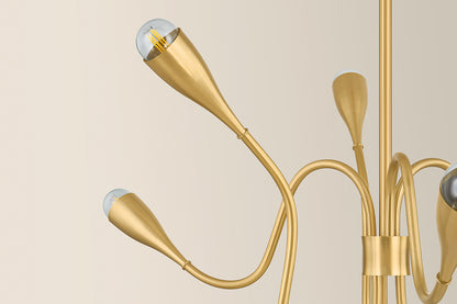 Mitzi by Hudson Valley Lighting Anaise 6-Light Chandelier in Aged Brass, detail view 6