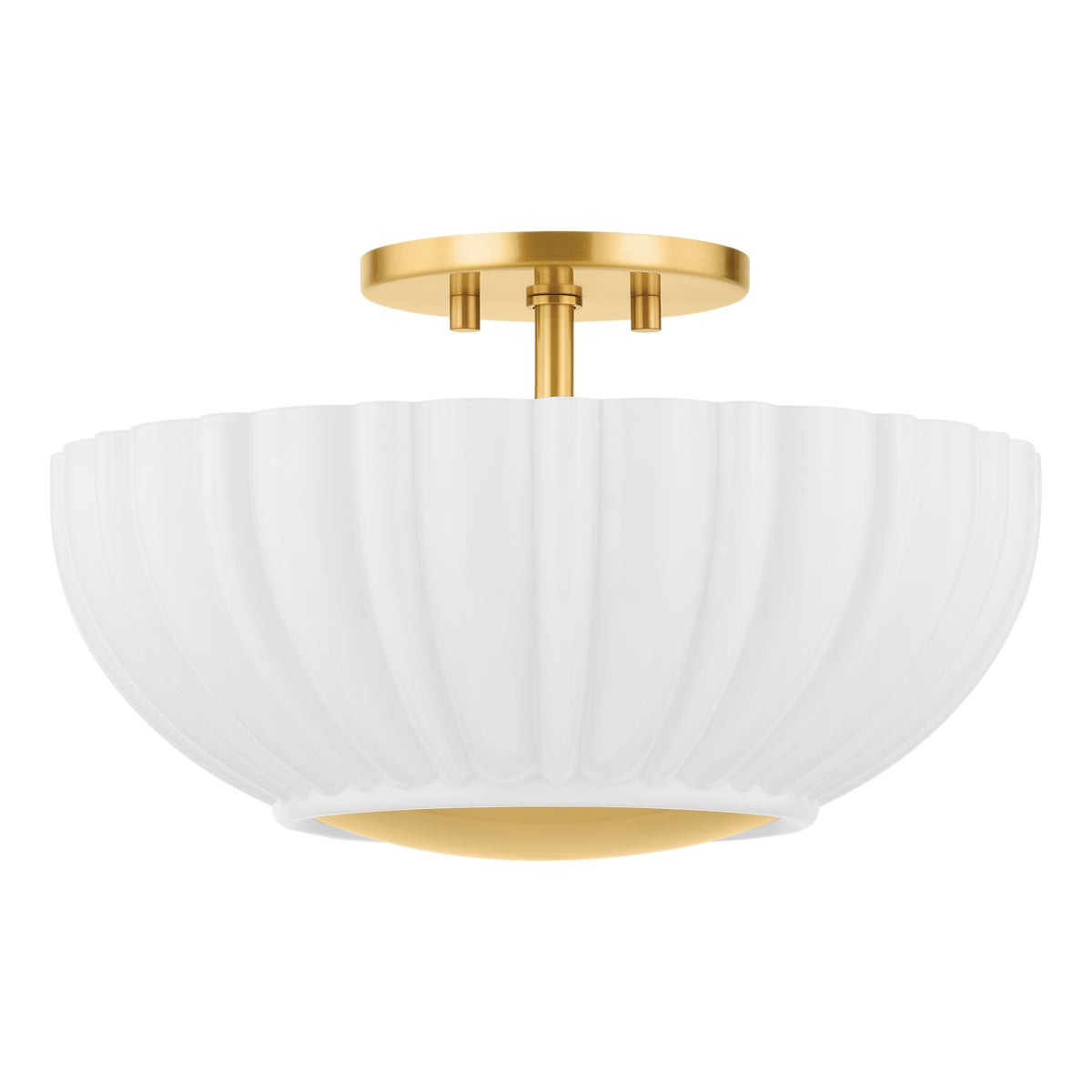 Mitzi by Hudson Valley Lighting Anne Flush Mount in Aged Brass