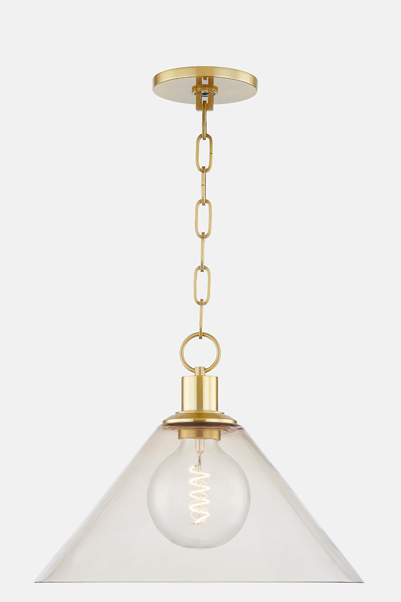 Mitzi by Hudson Valley Lighting Anniebee Large Pendant in Aged Brass, detail view 1