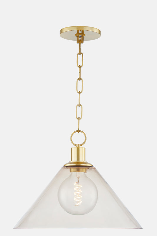 Mitzi by Hudson Valley Lighting Anniebee Large Pendant in Aged Brass, detail view 1