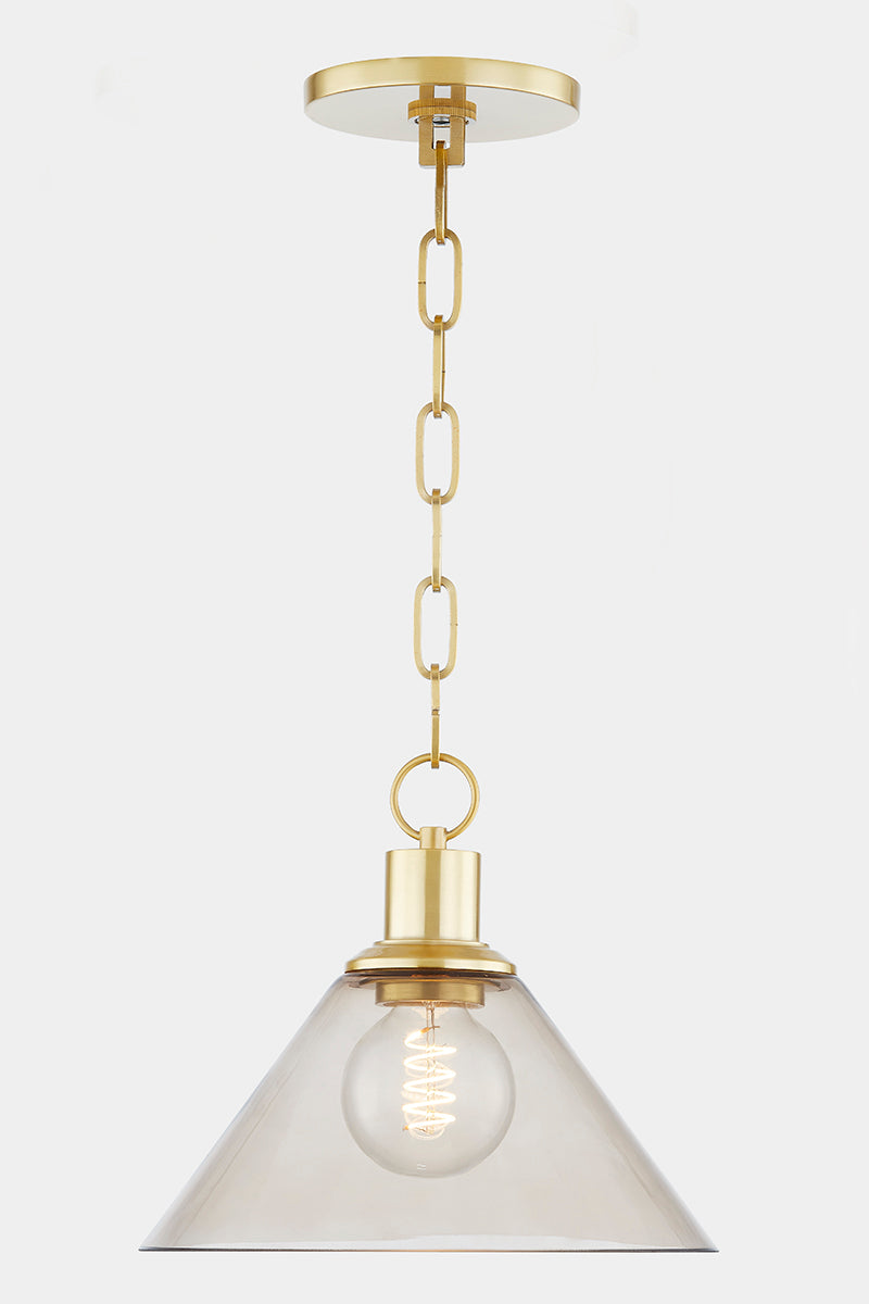 Mitzi by Hudson Valley Lighting Anniebee Small Pendant in Aged Brass, detail view 1