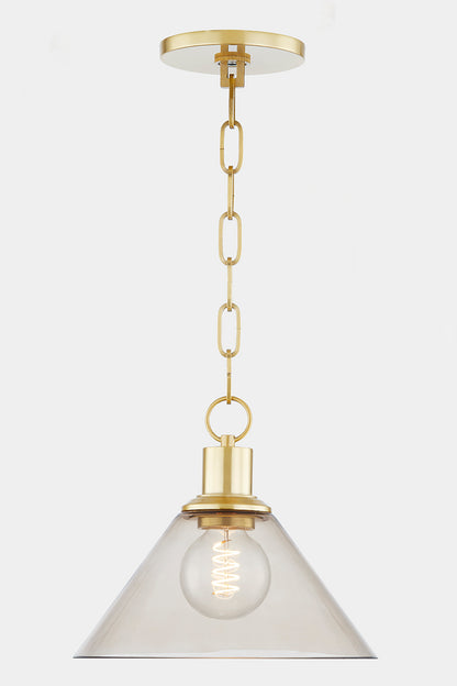 Mitzi by Hudson Valley Lighting Anniebee Small Pendant in Aged Brass, detail view 1