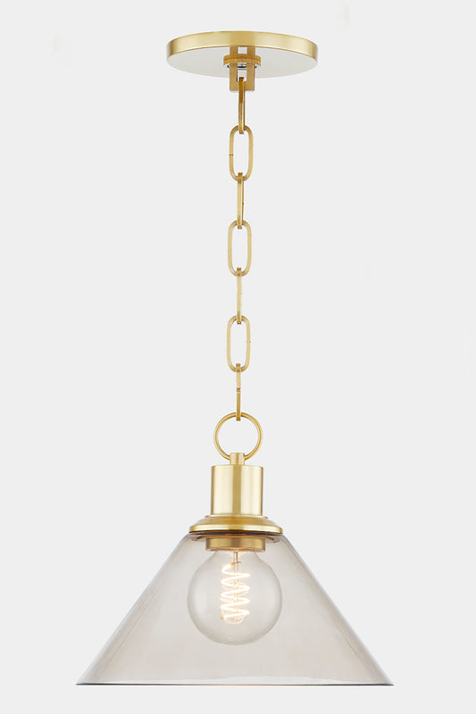 Mitzi by Hudson Valley Lighting Anniebee Small Pendant in Aged Brass, detail view 1