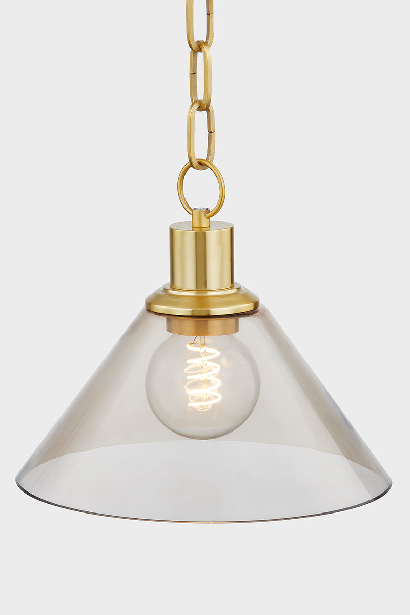 Mitzi by Hudson Valley Lighting Anniebee Small Pendant in Aged Brass, detail view 2