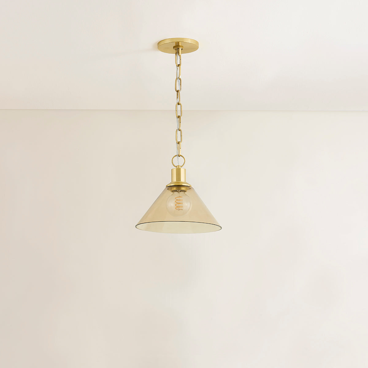 Mitzi by Hudson Valley Lighting Anniebee Small Pendant in Aged Brass, detail view 3