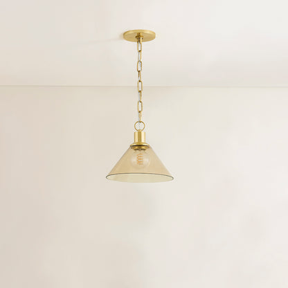 Mitzi by Hudson Valley Lighting Anniebee Small Pendant in Aged Brass, detail view 3